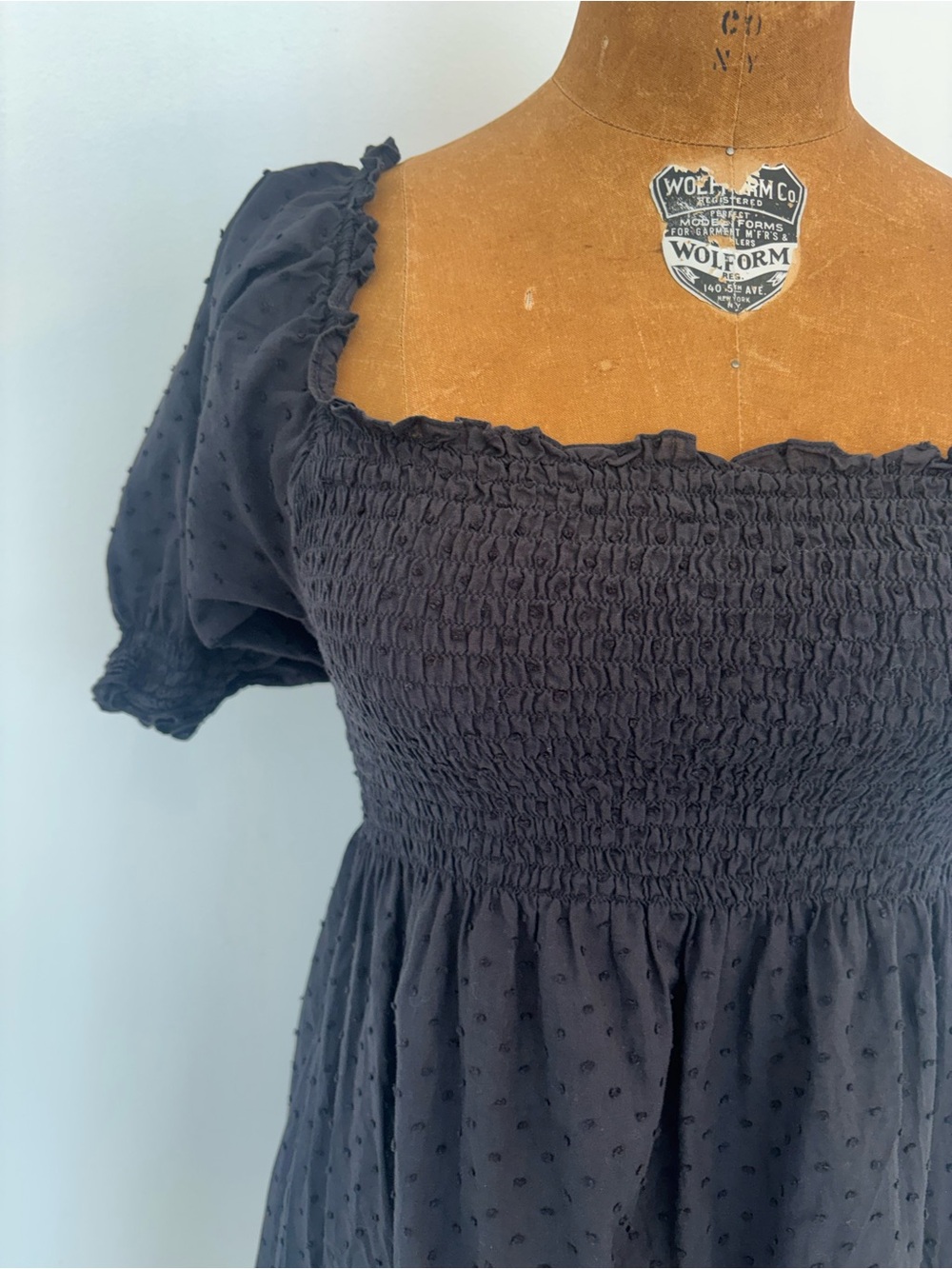 Hill House Home The Nap Dress Black Swiss Dot Smocked Babydoll Cottagecore XS - Picture 6 of 6
